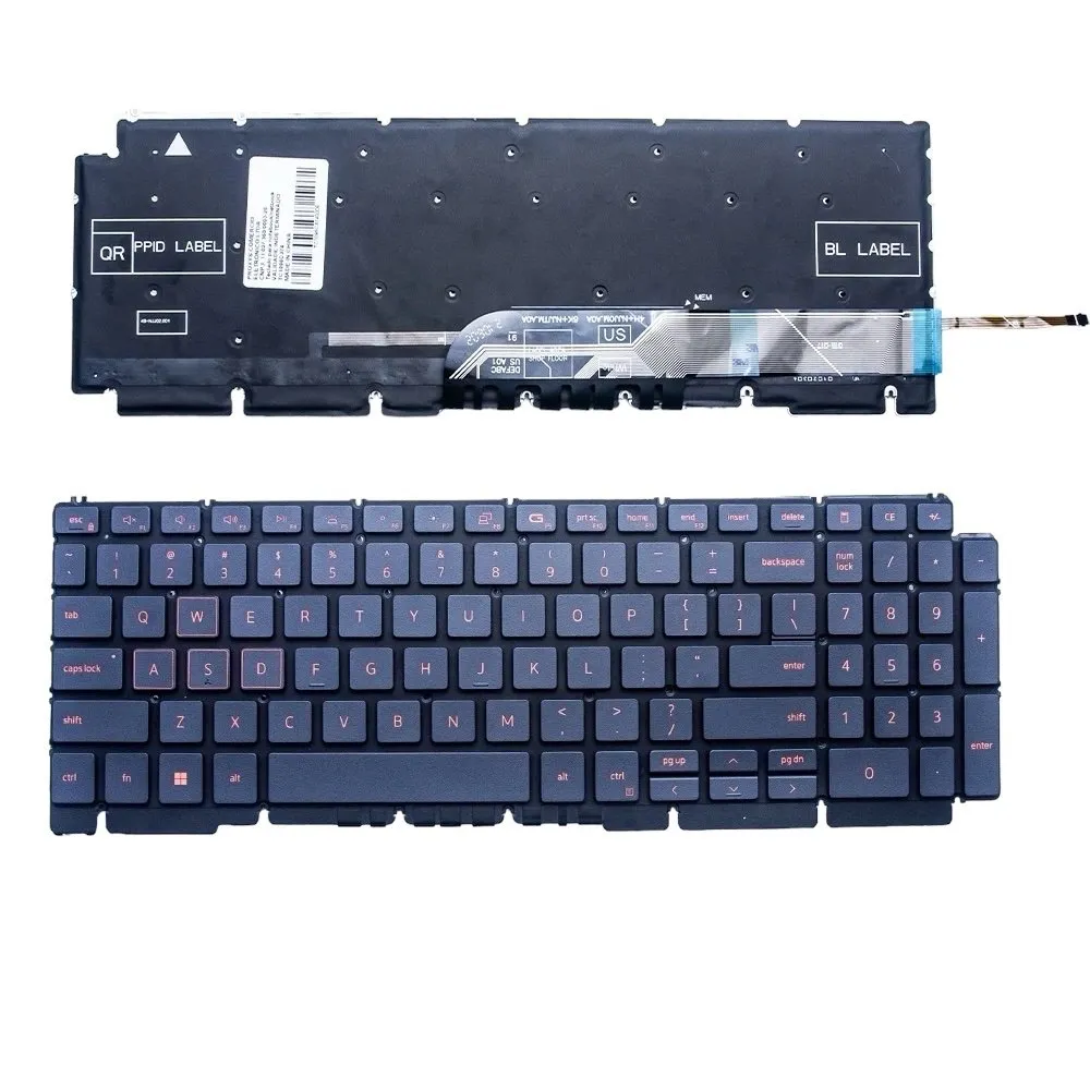 Teclado Dell G15 5520 5510 5511 5515 P105f007 Black US No Frame Backlight Bak Notebook Distribuidor de pecas para notebook