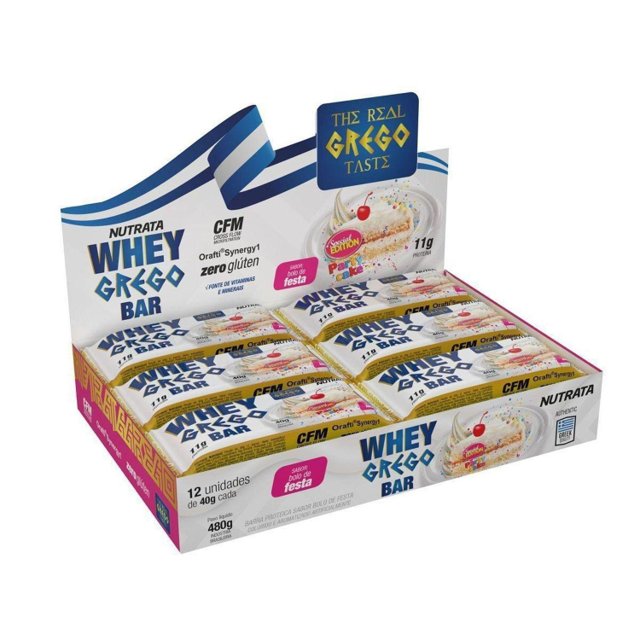 Barra De Proteína Whey Grego Bar Nutrata 12 Un Mercadão Suplementos 