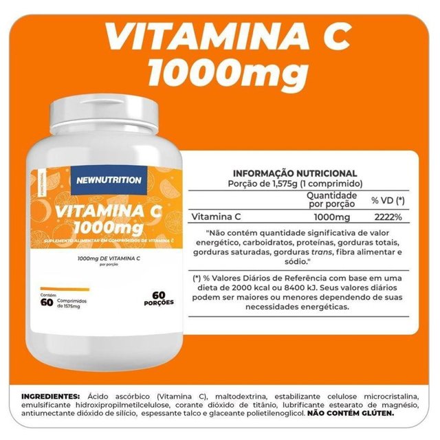 Vitamina C 1000mg - New Nutrition (60 caps)