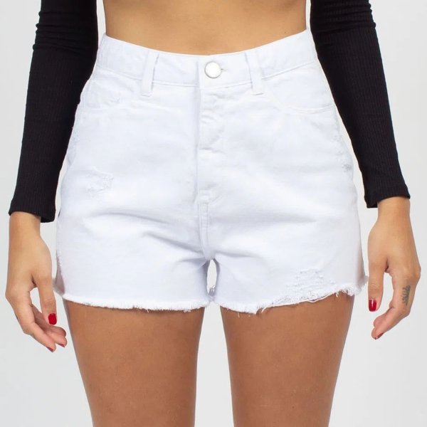 Short branco online lady rock