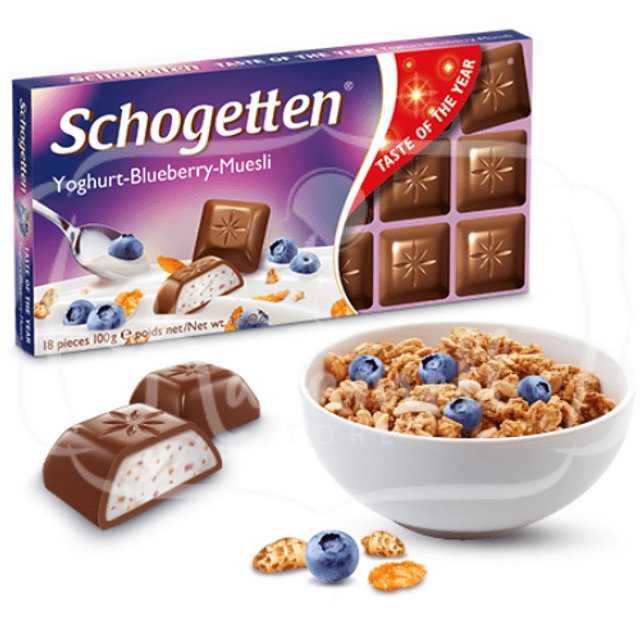 Schogetten Chocolate, Iogurte, Blueberry e Muesli - Importado Alemanha