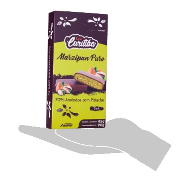 Chocolate Marzipan Dark - 70% Amêndoa com Pistache - Casa Curitiba