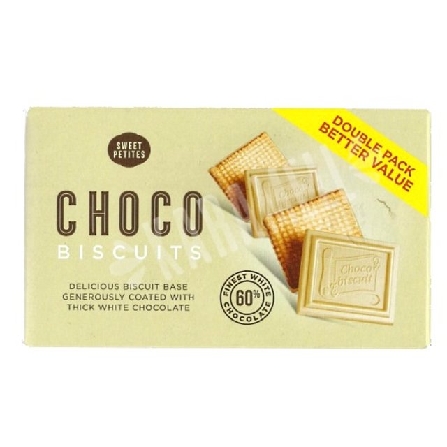 Biscoitos Cobertos Chocolate Branco - Choco Biscuits Sweet Petites - Servia