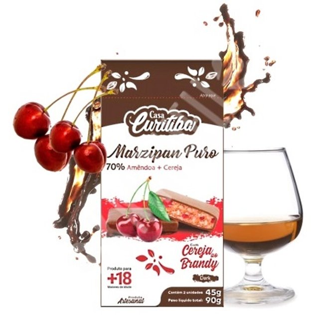 Chocolate Marzipan Amêndoa com Cereja ao Brandy - Casa Curitiba