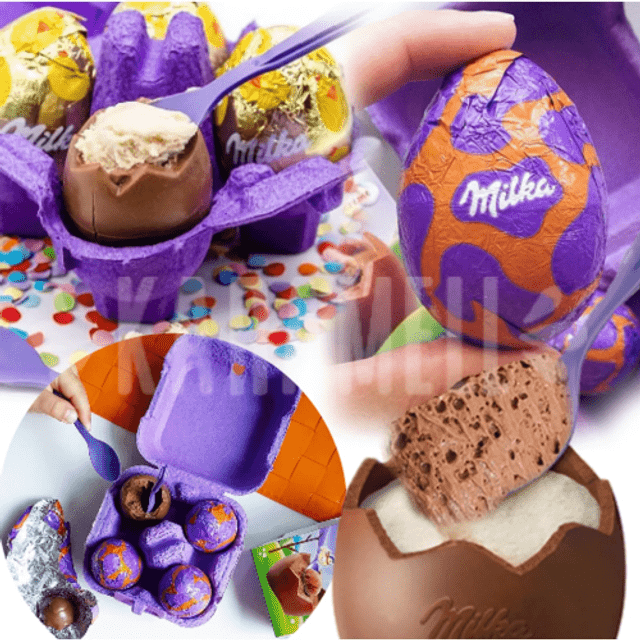 Milka Loffel Ei Milchcreme - Ovos Chocolate Recheados Mousse Creme - Inglaterra