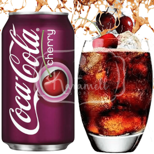 Refrigerantes Importados dos EUA - KIT 3 Latas - Coca Cola Cherry - Sabor Cereja