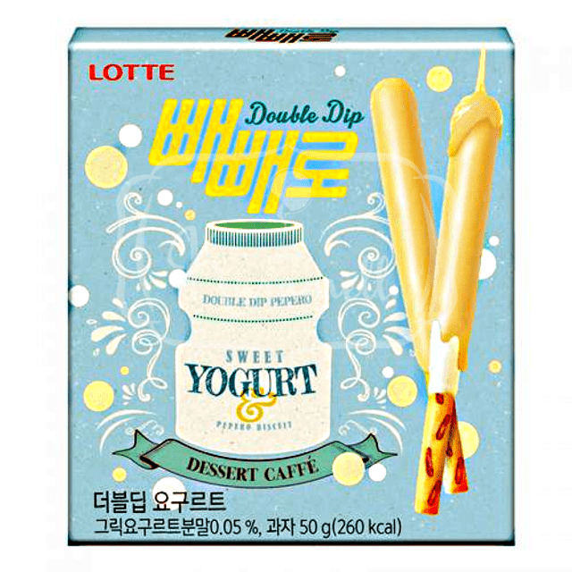 Lotte Double Dip Pepero - Biscoito & Yogurt - Importado da Coreia