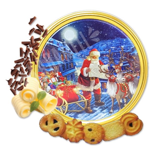 Lata Biscoitos Chocolate Amanteigados - Nostalgic Santa - Dinamarca