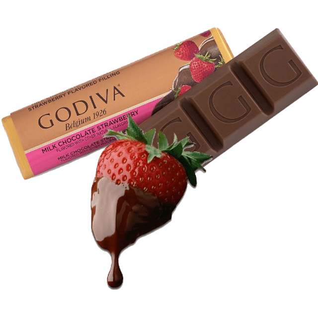 Godiva Milk Chocolate Strawberry Bar - Chocolate ao Leite Com Morango - Importado da Bélgica - 43g