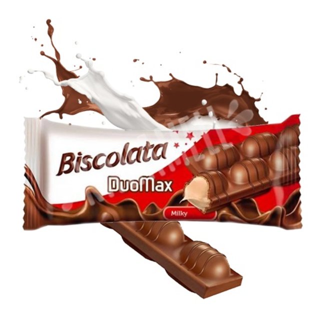 Biscoito Wafer Biscolata DuoMax - Chocolate e Creme Leite - Importado Turquia