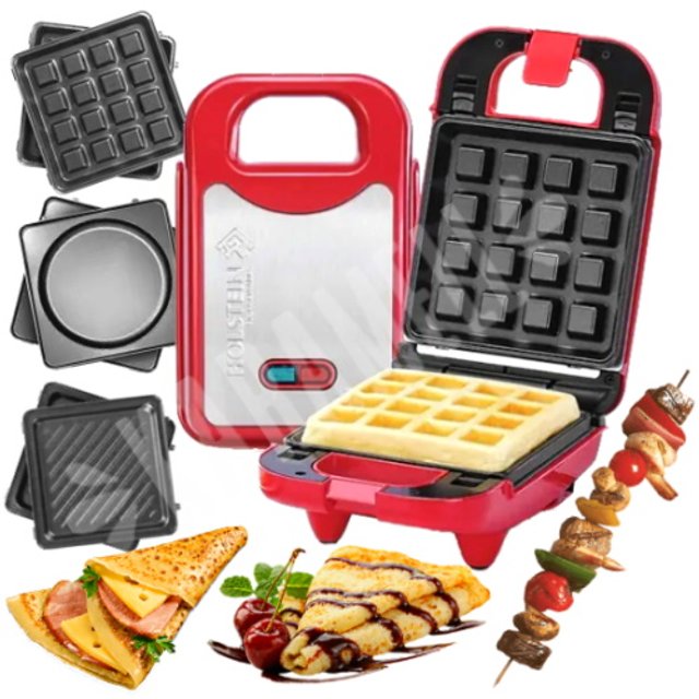 Kit 3 Itens - Tostadeira Mix Panqueca Waffle Calda - Importado