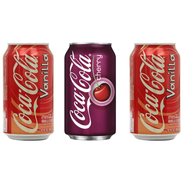 Refrigerantes Importados dos EUA - KIT 3 Latas - 1 Coca Cola Cherry e 2 Coca Cola Vanilla
