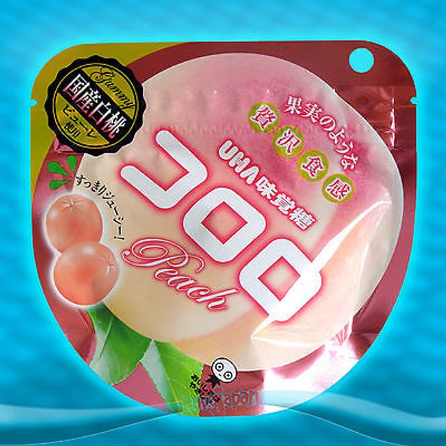 Doces do Japão - Uha - Premium Gummy Candy - Balas Sabor Pêssego