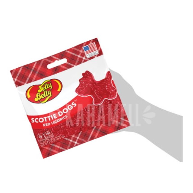 Jelly Belly Scottie Dogs Red Alcaçuz Balas Sabor Twizzlers EUA Karamell Store