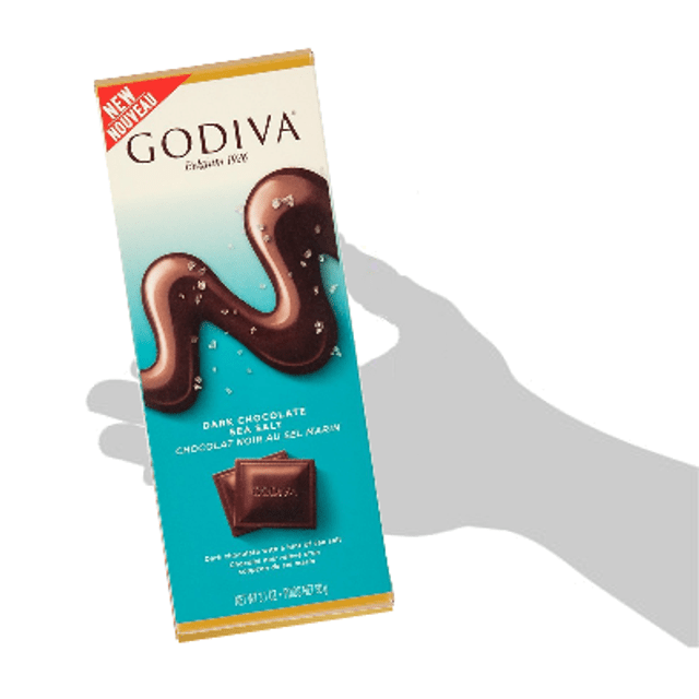 Godiva Dark Chocolate Sea Salt Bar - Chocolate & Sal Marinho - Importado da Bélgica - 90g