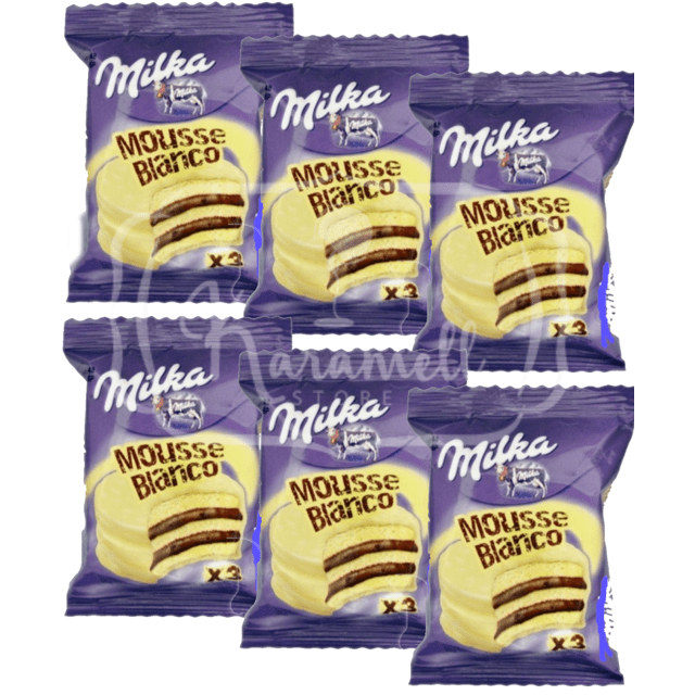 Milka Alfajor Chocolate Branco & Mousse Chocolate ATACADO 6 Chocolates - Importado da Argentina
