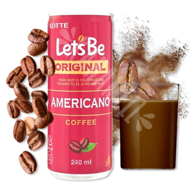 Bebida de Café 240ml Let's Be Original Americano - Lotte - Coreia