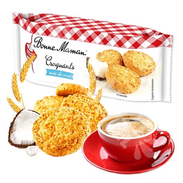 Biscoitos Cookies Croquants Noix Coco - Bonne Maman- França
