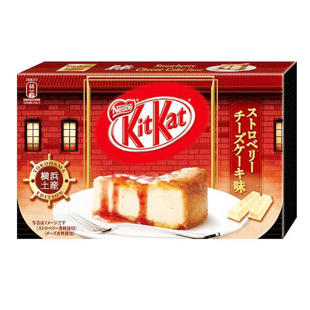 Kit Kat Strawberry Cheesecake - Chocolate Branco e Cheesecake Morango - Edição Limitada - Importado do Japão