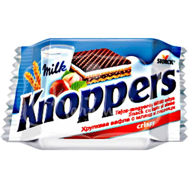 Knoppers - Bolacha crocante de leite e Avelã - ATACADO 12X - Importada Alemanha