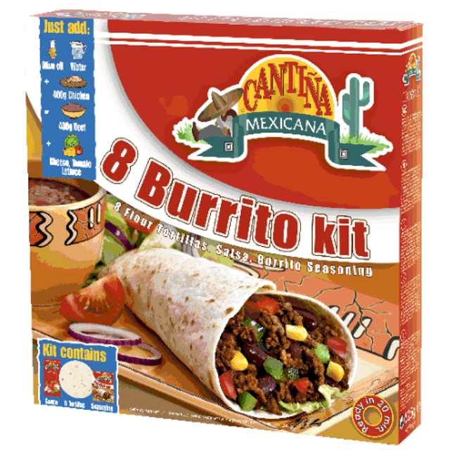 Cantina Mexicana - 8 Burritos KIT, Burritos , Molho e Tempero - Importado da Holanda