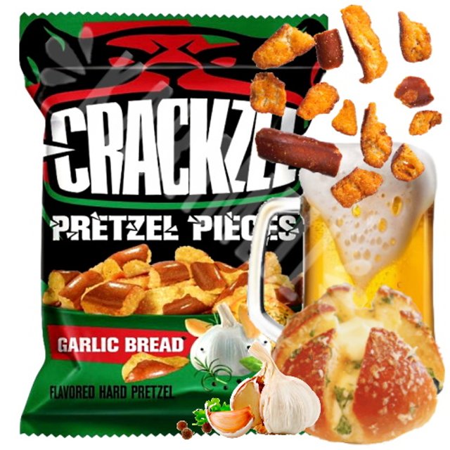 Pretzel Pieces Garlic Bread Crackzel - Importado Ucrânia
