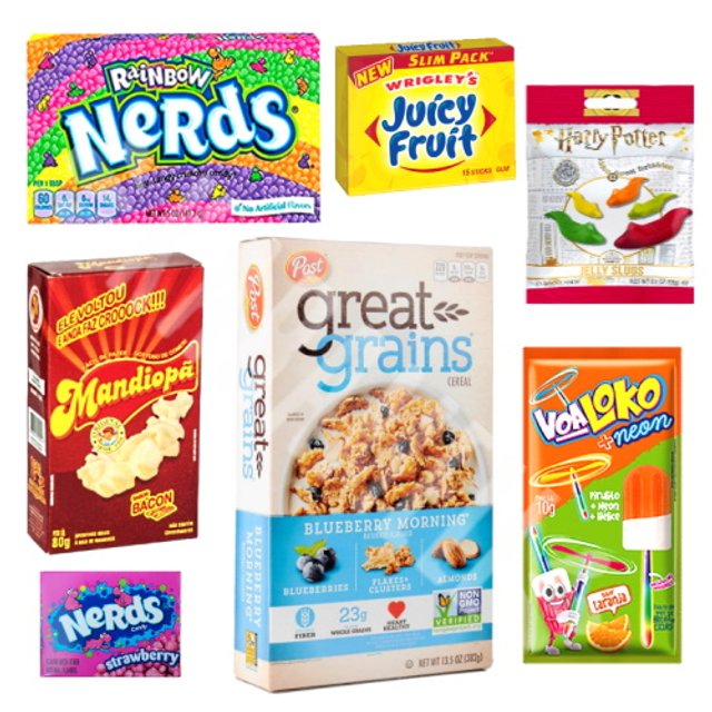 Kit Box 7 Itens Snacks Guloseimas Variados - Importado