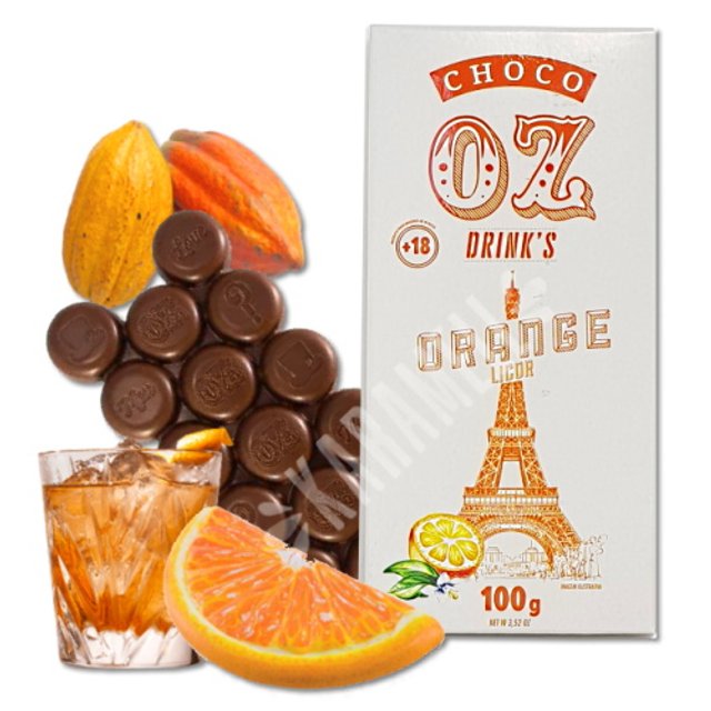 Chocolate ao leite Drink's Orange Licor - Choco Oz