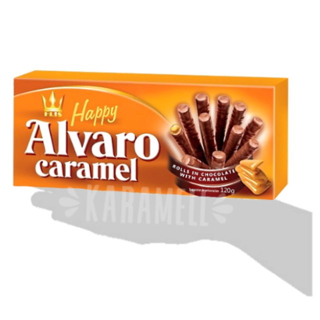 Biscoitos Wafers Happy Alvaro Caramel - Flis - Polônia