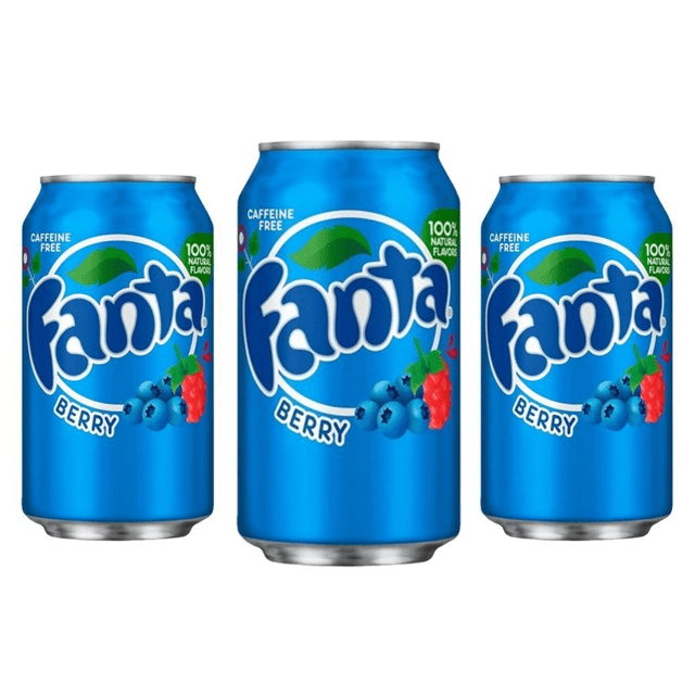 Refrigerantes Importados EUA - ATACADO - Kit 3 Latas - Fanta Blueberry