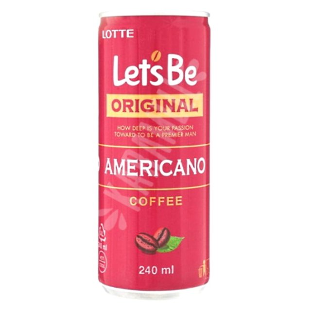 Bebida de Café 240ml Let's Be Original Americano - Lotte - Coreia