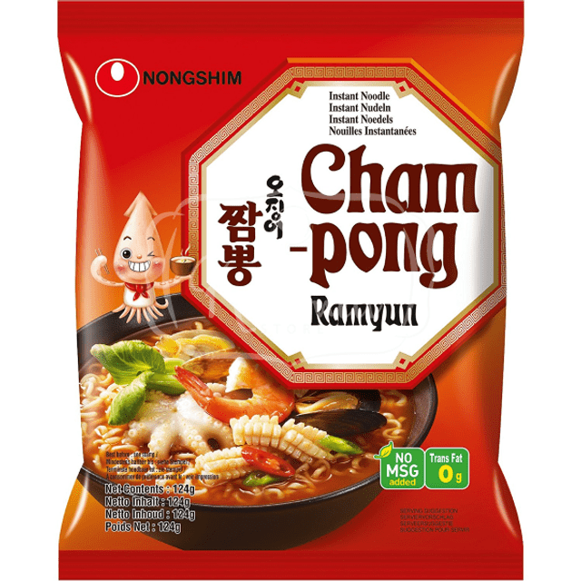 Nongshim Champong Ramyun - Lamen sabor Lula - Importado da Coreia