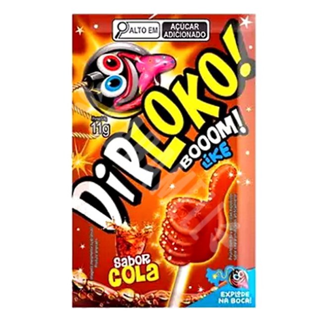 Pirulito Explosivo Boom sabor Cola - Dip Loko - Importado