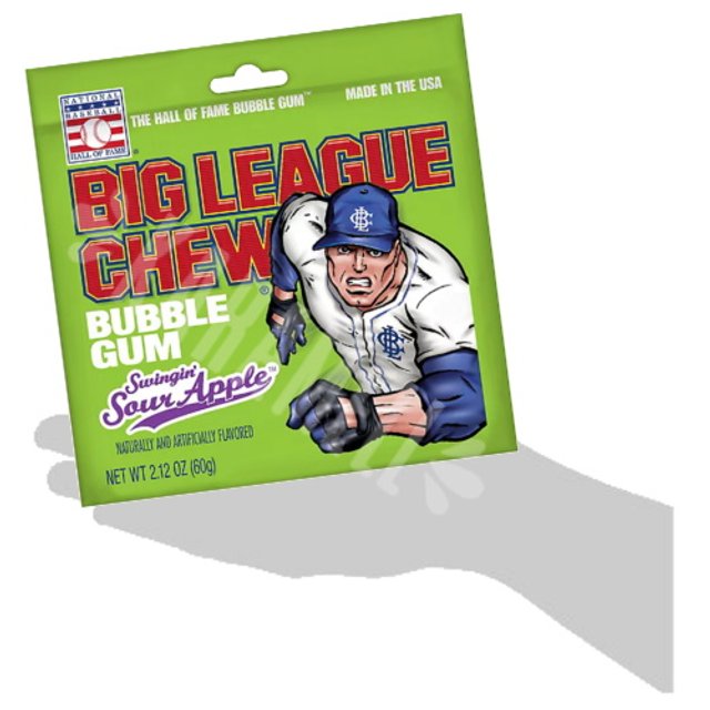 Chiclete Big League Chew Bubble Gum Swingin Sour Apple - EUA