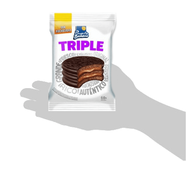 Alfajor - Punta Ballena TRIPLE - Três Camadas de Biscoito e Dupla Camada de Doce de Leite - Importado do Uruguai