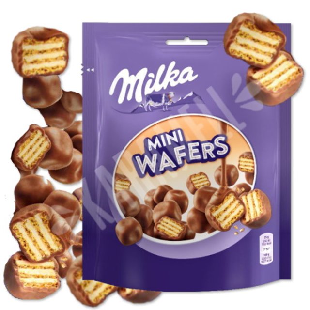Mini Wafers Milka - Wafer coberto Chocolate - Portugal