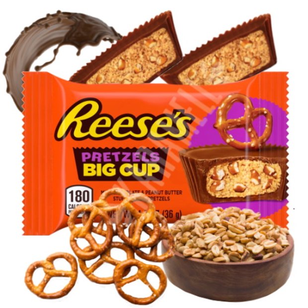 Chocolate Reese's Pretzels Big Cup Peanut Butter Importado EUA