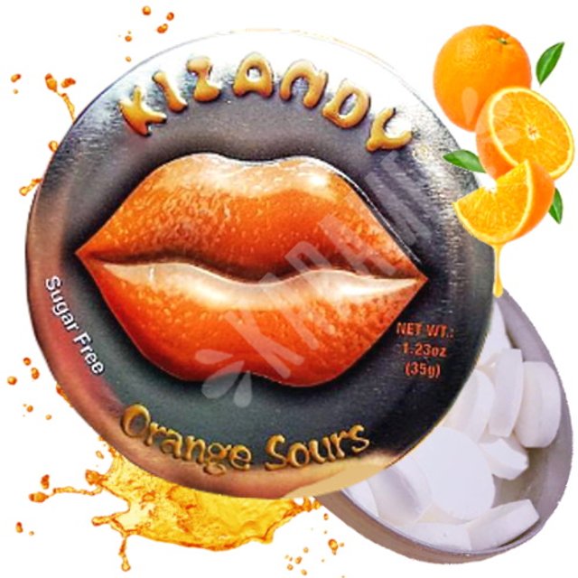 Balas Kizandy Orange Sours - Sabor Laranja - Importado EUA