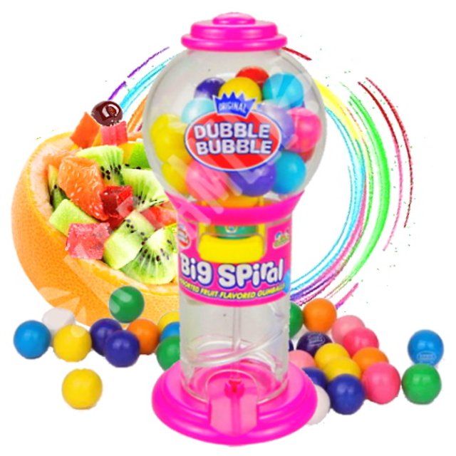 Dispenser Pink Chicletes Dubble Bubble Big Spiral - Importado Canadá