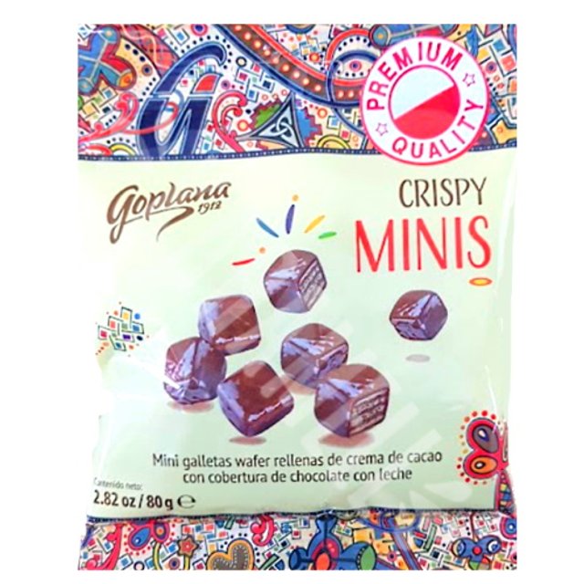 Wafer Crispy Minis Creme Cacao Goplana  - Importado Polônia