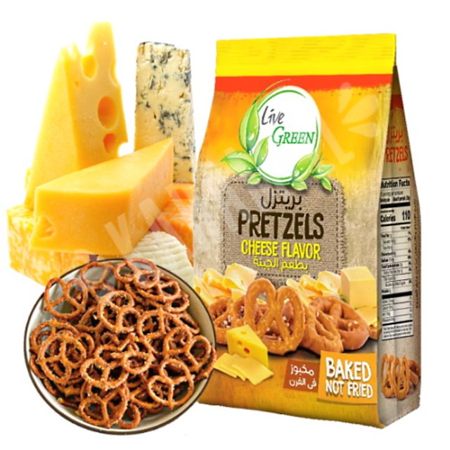 Pretzels Baked Cheese Flavor - Live Green - Importado Egito