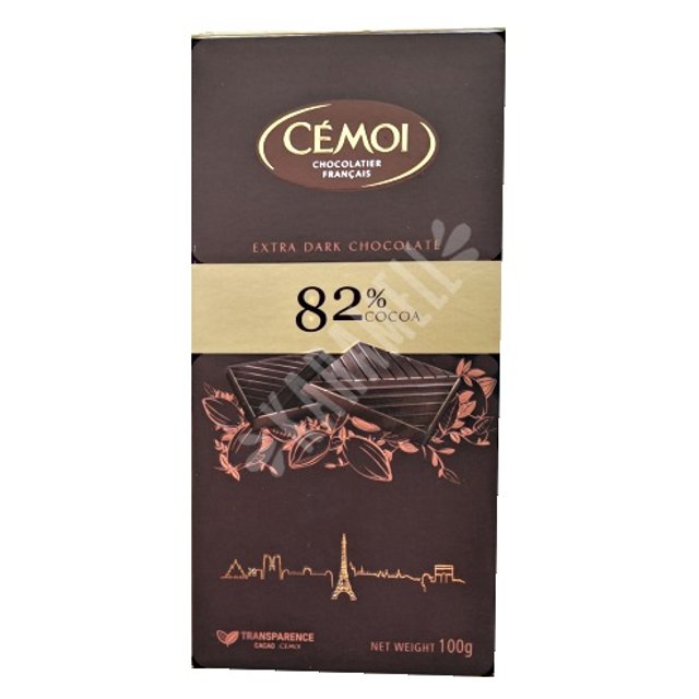 Chocolate Extra Dark 82% Cocoa - Cémoi - Importado França