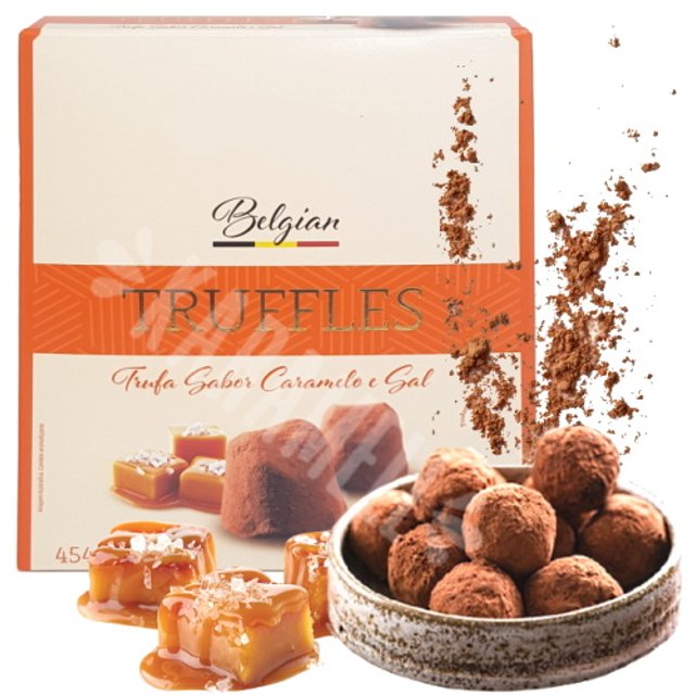 Trufa Chocolate Belga sabor Caramelo e Sal - Belgian - Bélgica 