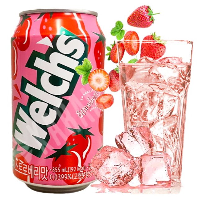 Refrigerante Welchs Strawberry Soda - Nongshim - Importado Coreia