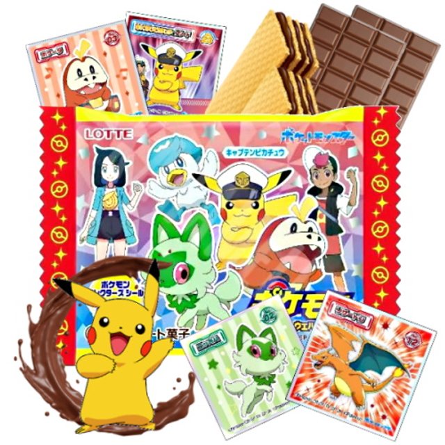 Biscoito Wafer Card Pokemon sabor Chocolate - Lotte - Japão