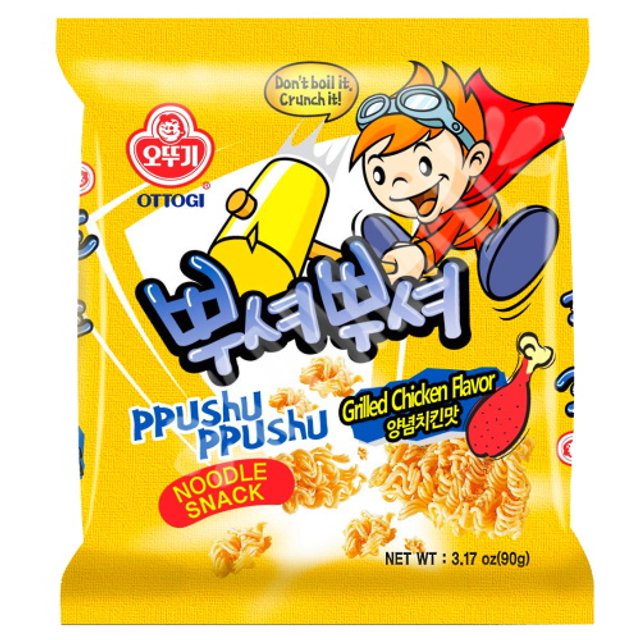Snack Macarrão sabor Frango Grelhado Ppushu Ppushu Ottogi - Coreia