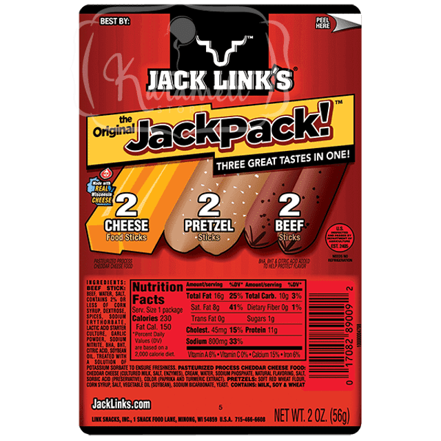 Jack Link's The Original Jack Pack - Beef, Cheese & Pretzel - Importado dos EUA
