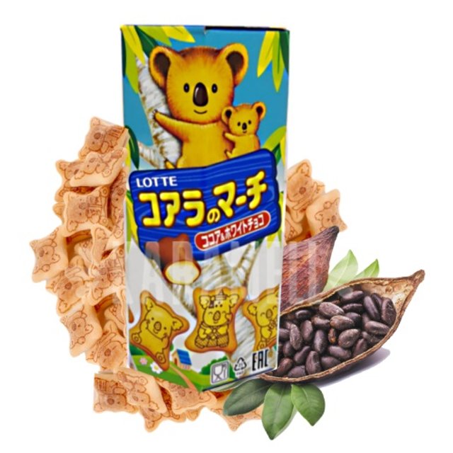 Biscoito Koala Chocolate Branco & Cocoa - Lotte - Importado