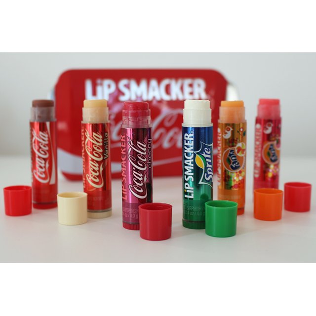 Kit 8x Lip Balms Smacker Sabores Incríveis * Coca Cola * Importado EUA