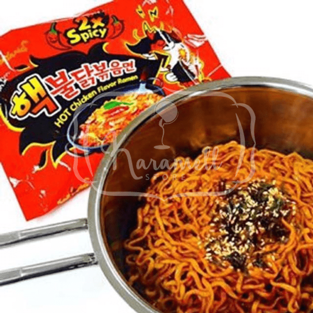 Samyang Hot Chicken Ramen Lamen Frango 2x Mais Picante Importado Karamell Store Samyang Hot Chicken Ramen Lamen Frango 2x Mais Picante Importado Karamell Store